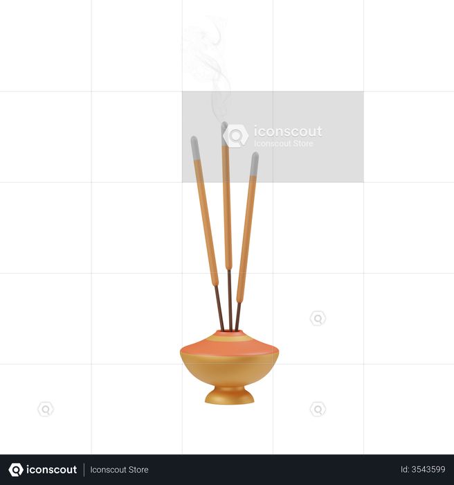 Incense Stick 3D Illustration