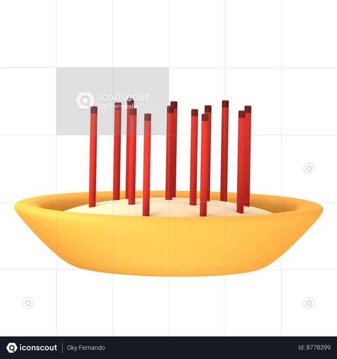 Olla de incienso de oro  3D Icon