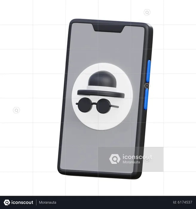 Incognito Mode Mobile  3D Icon