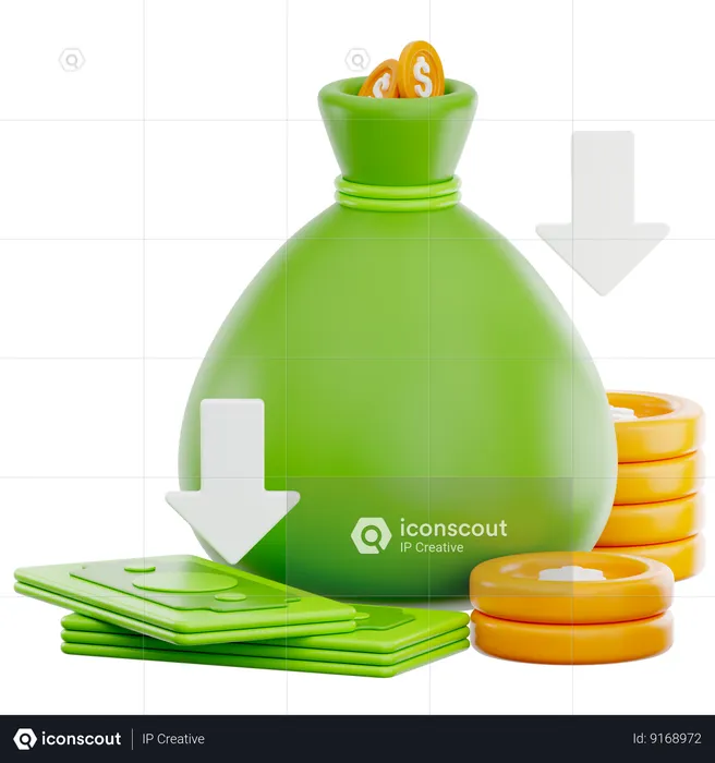 Income Drop  3D Icon