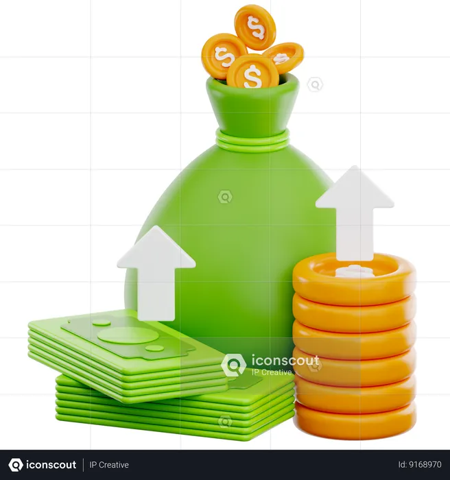 Income Growth  3D Icon