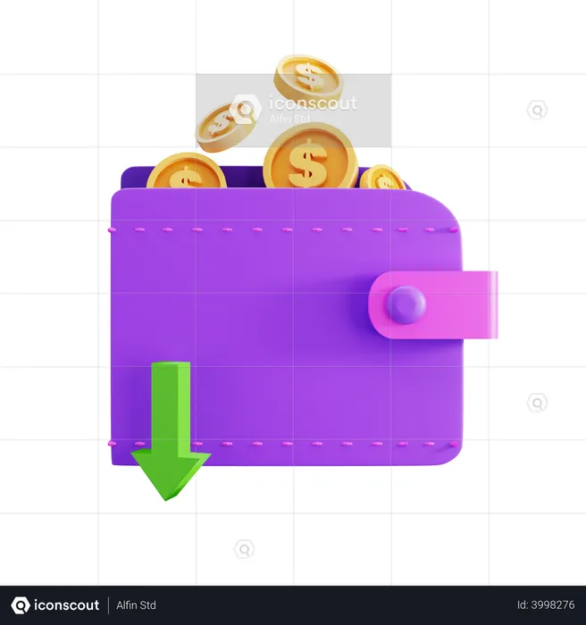 Income Transaction E Wallet  3D Illustration