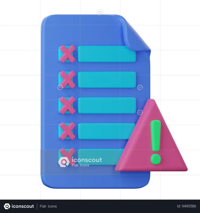 Incomplete Report  3D Icon