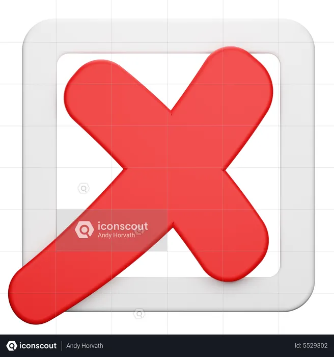 Incorrect Square Button  3D Icon