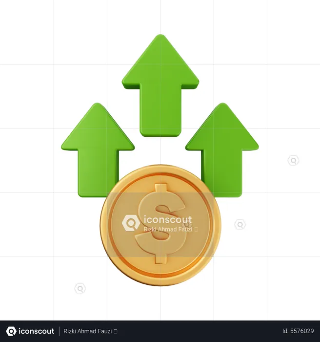 Increase Dollar  3D Icon