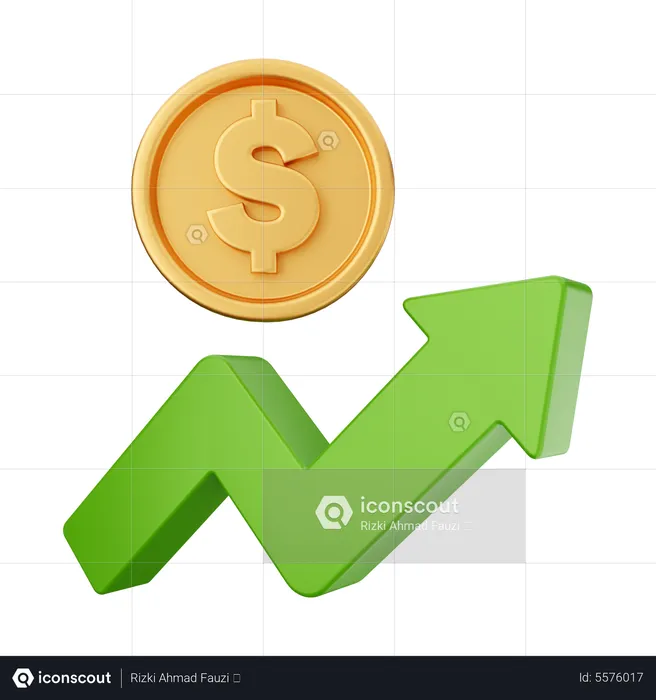 Increase Dollar  3D Icon