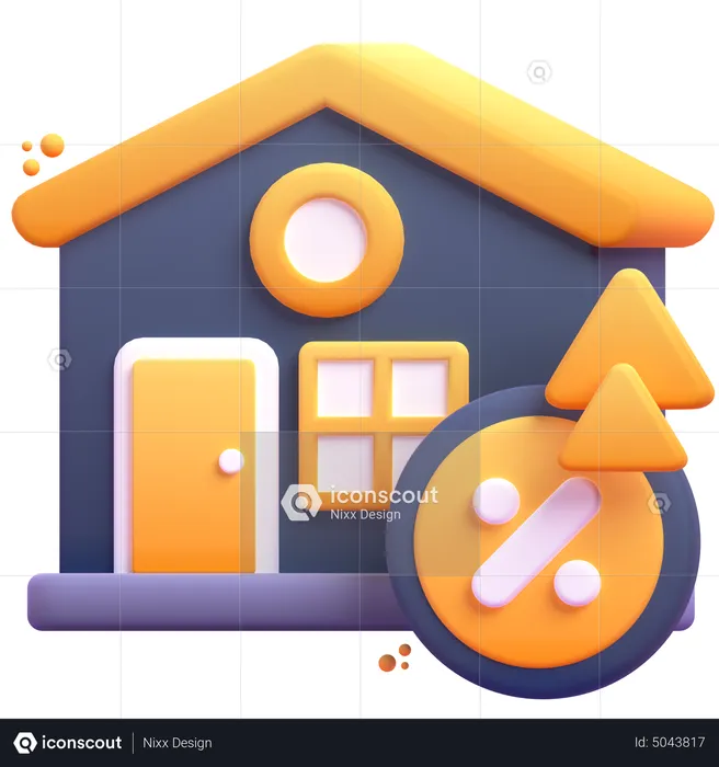 Increase Home Tax  3D Icon