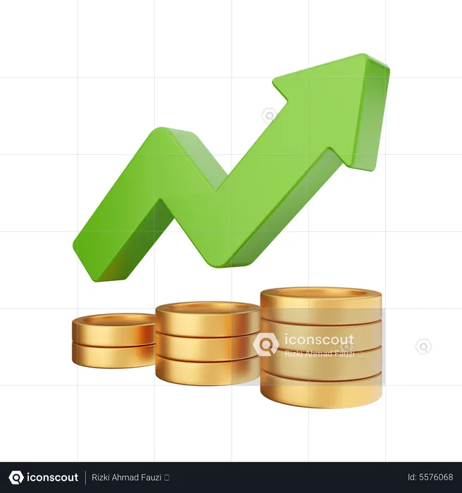Increase Money Profit  3D Icon