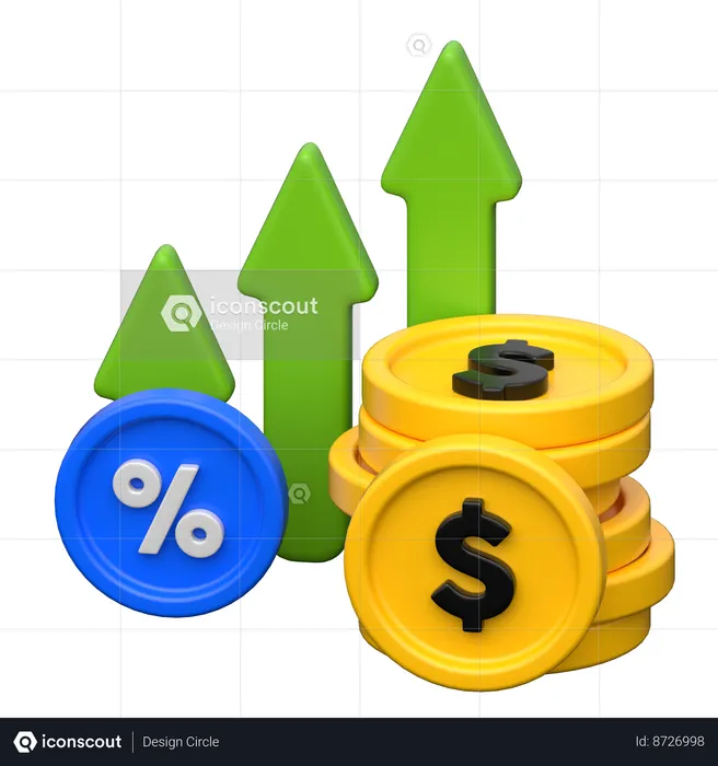 Increase profit  3D Icon
