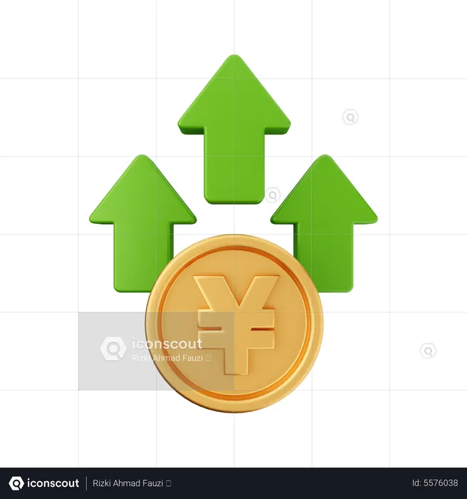 Increase Yen  3D Icon