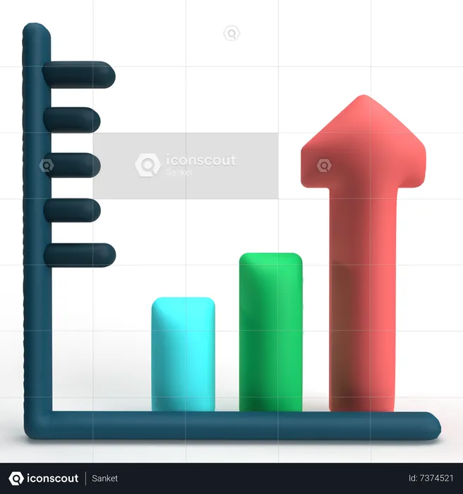 Increasing Bar Graph  3D Icon