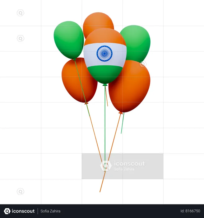 Ballons inde  3D Icon