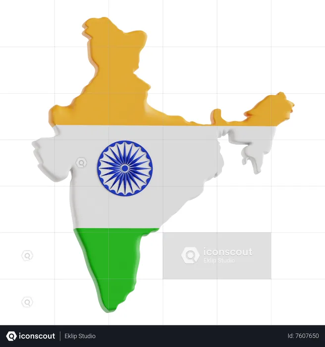 Carte de l'Inde  3D Icon