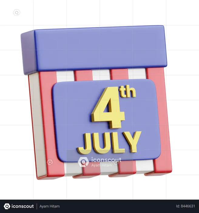 Independence Day Calendar  3D Icon