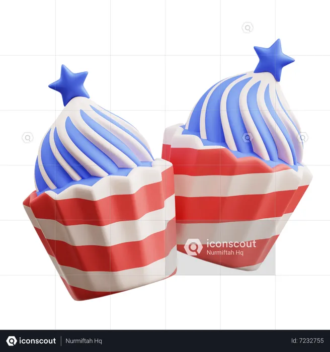 Independence Day Cupcakes  3D Icon
