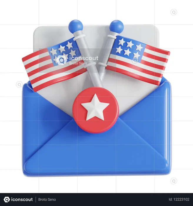 Independence Day Letter  3D Icon