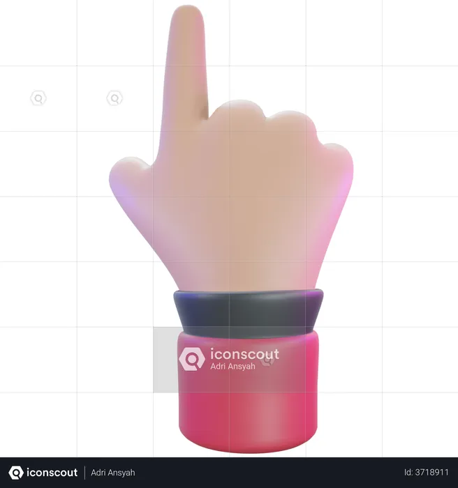 Index finger hand gesture  3D Illustration