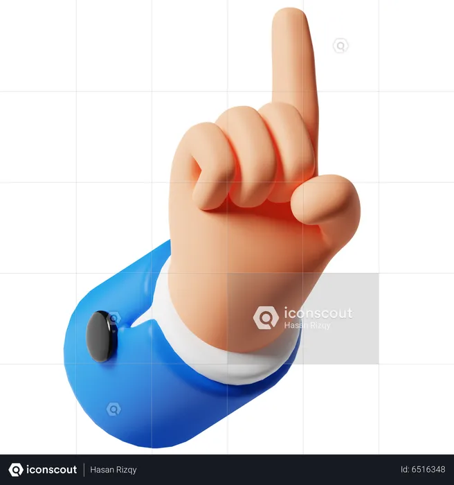 Index Up Hand Gesture  3D Icon