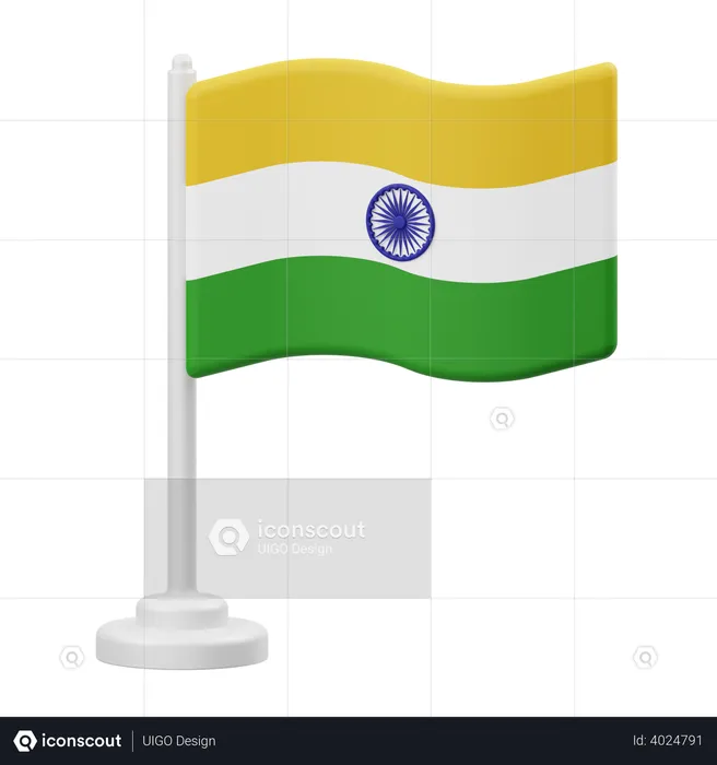 India Flag  3D Illustration