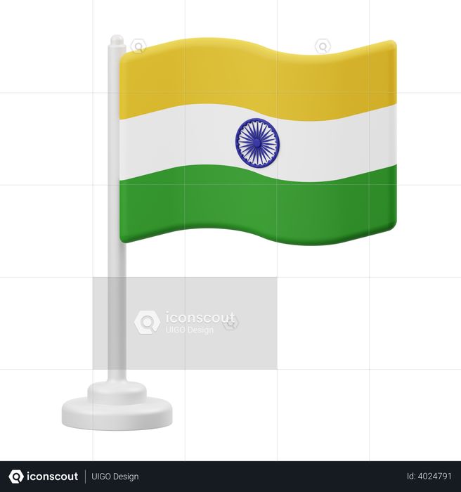 India Flag 3D Illustration
