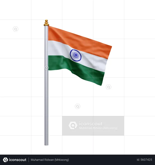 Premium India flag Flag 3D Illustration download in PNG, OBJ or Blend format