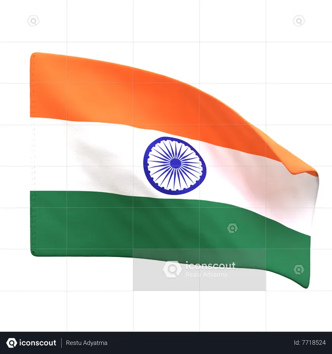 India Flag Flag 3D Icon