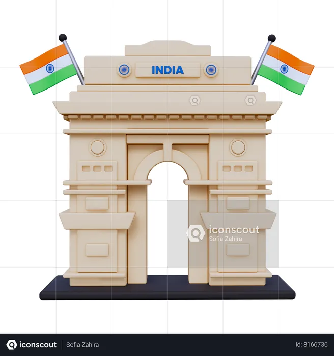 India Gate  3D Icon