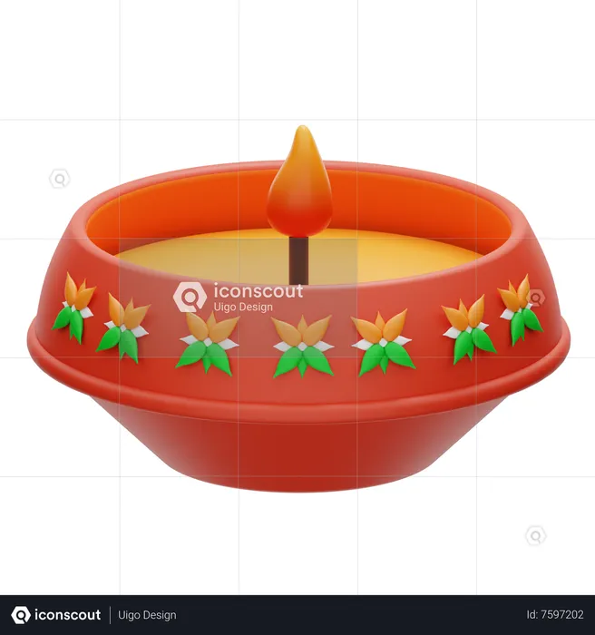 Indian Candles  3D Icon