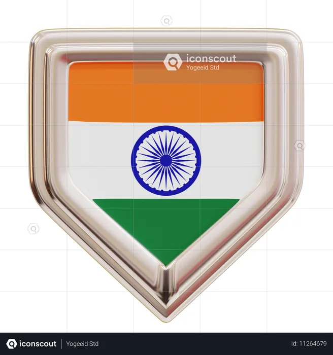 インドの国旗 Flag 3D Icon