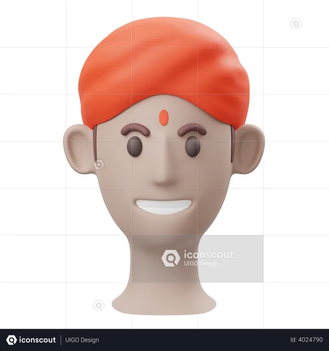 Indian Man  3D Illustration