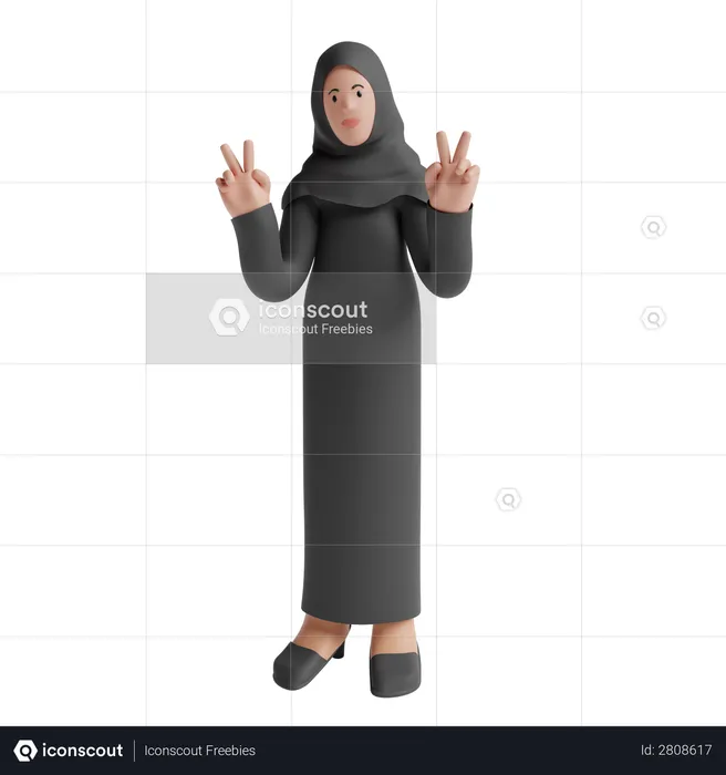 Indian Muslim woman  3D Illustration