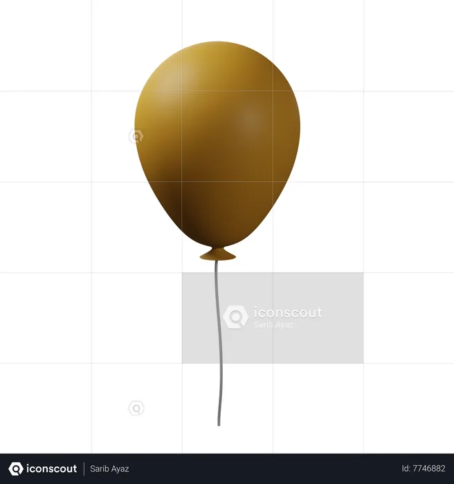 Indian Orange Balloon  3D Icon
