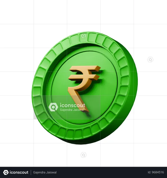 인도 루피  3D Icon