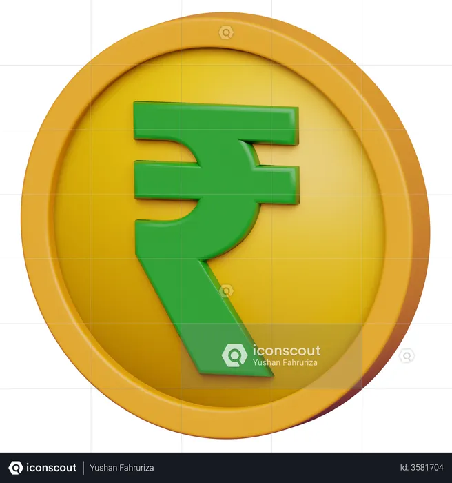 Indian Rupee  3D Icon