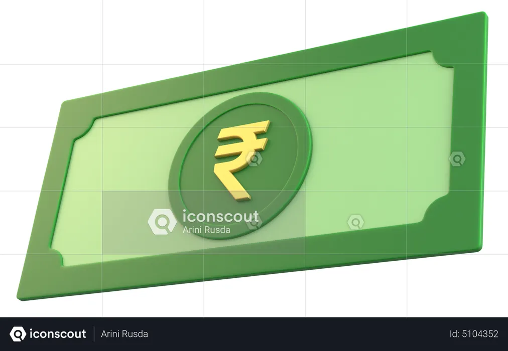 Indian Rupee Money  3D Icon