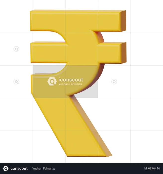 Indian Rupee Sign  3D Icon