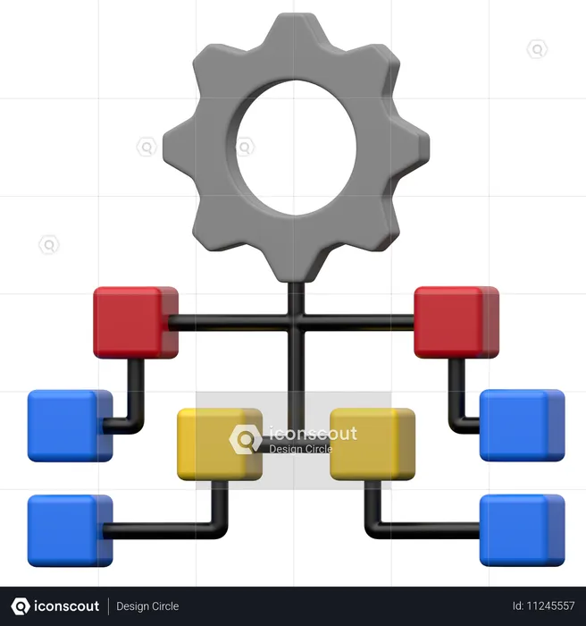 Indicador em cascata  3D Icon