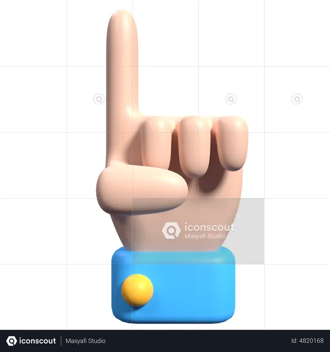 Índice apuntando hacia arriba gesto de la mano  3D Icon