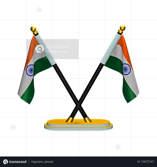 Indien Flagge Flag 3D Icon