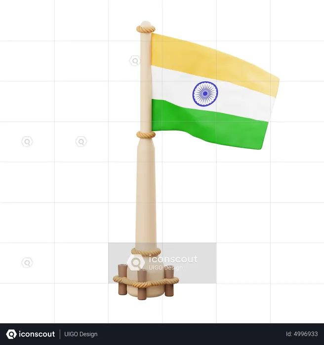 Indien Flagge  3D Icon