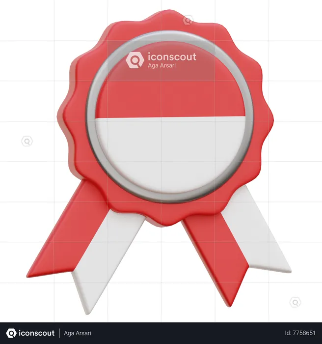 Indonesia Badge  3D Icon