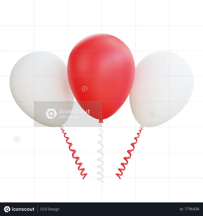 Indonesia Balloons  3D Icon