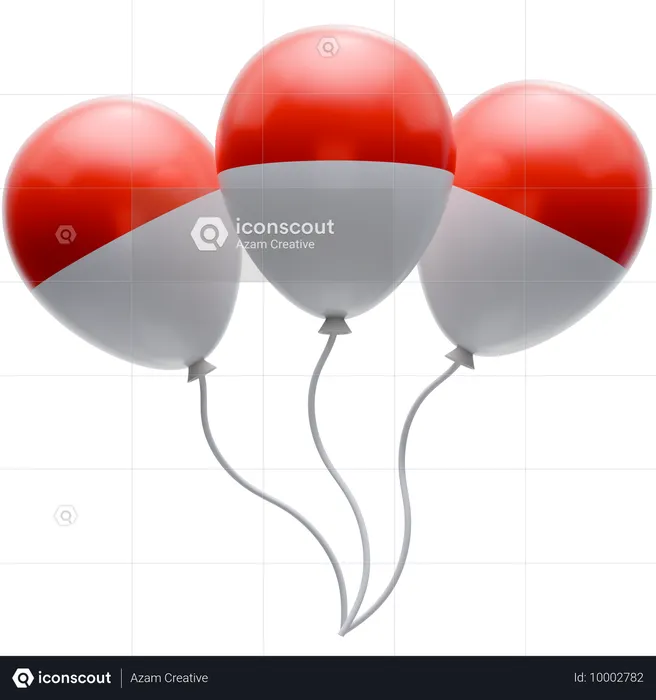 Indonesia Balloons  3D Icon