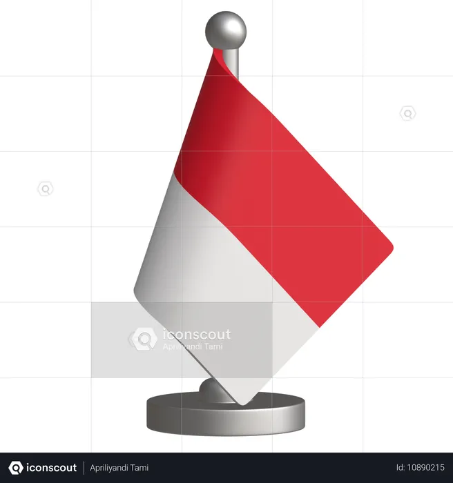 Indonesia Desk Flag  3D Icon
