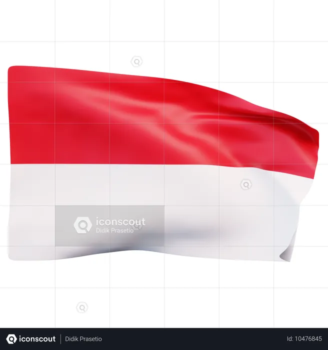 インドネシアの国旗 Flag 3D Icon