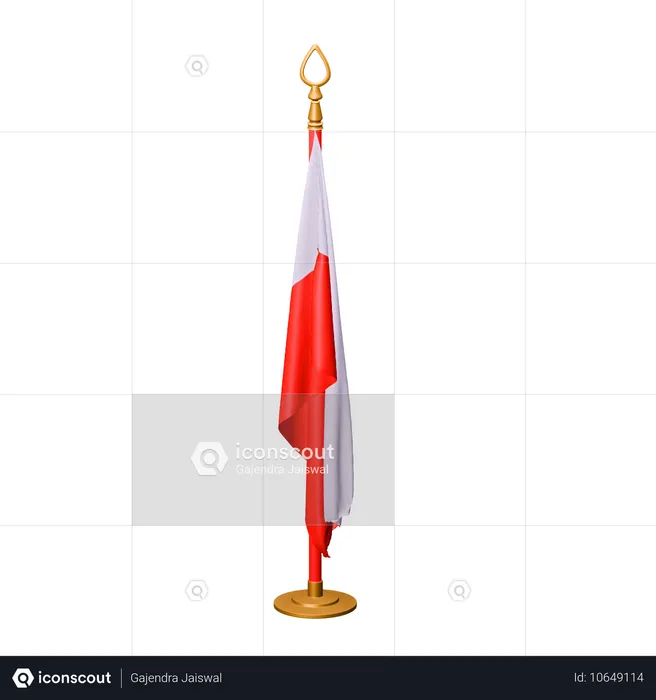 インドネシアの国旗 Flag 3D Icon