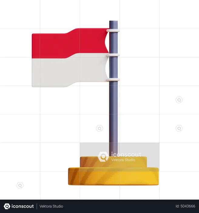 Indonesia Flag  3D Icon