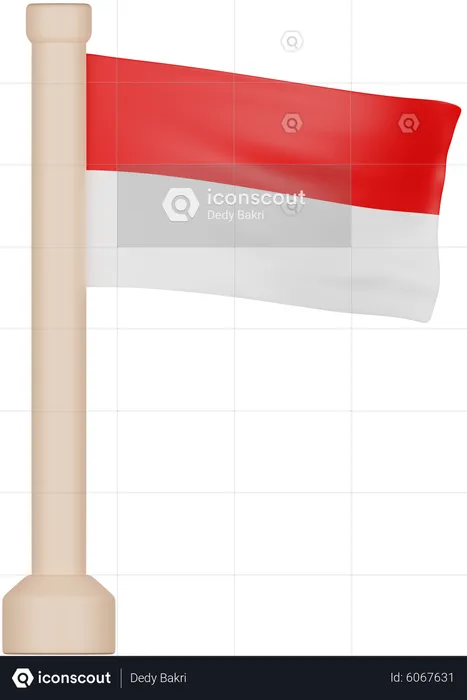 Indonesia Flag Flag 3D Icon