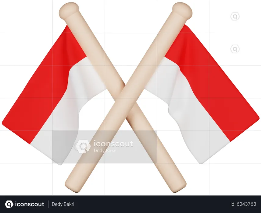 Indonesia Flag Flag 3D Icon