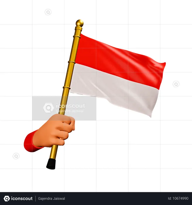 Indonesia Flag Flag 3D Icon